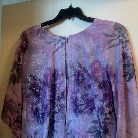 Elegant Purple Floral Women's Dress - Picture 6 of 15